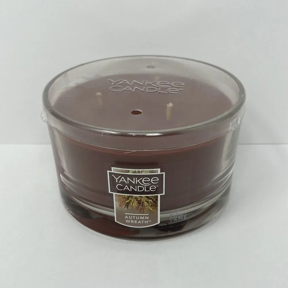 Yankee Candle Autumn Wreath‎ Scent Triple Wick Large 17 oz Glass Jar - Never Lit